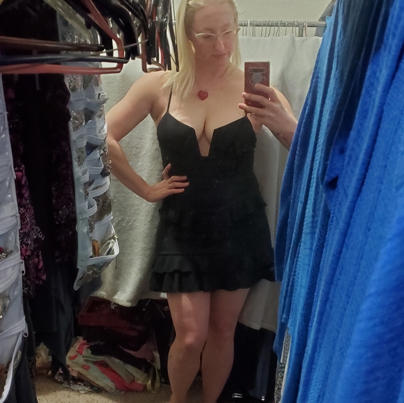 Forever 21 Sexy LBD Little Black Dress Like New Sz L or 8/10 - Picture 5 of 14